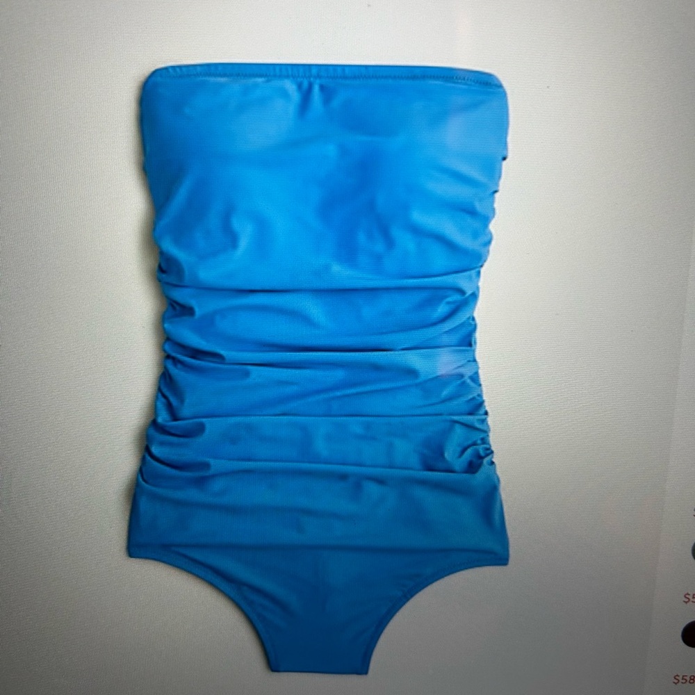 J Crew Strapless Ruched Swimsuit